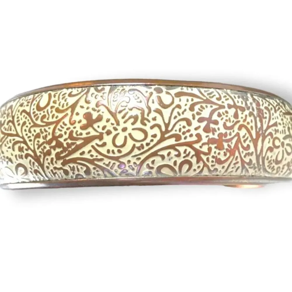 Whitewashed copper tone bangle bracelet